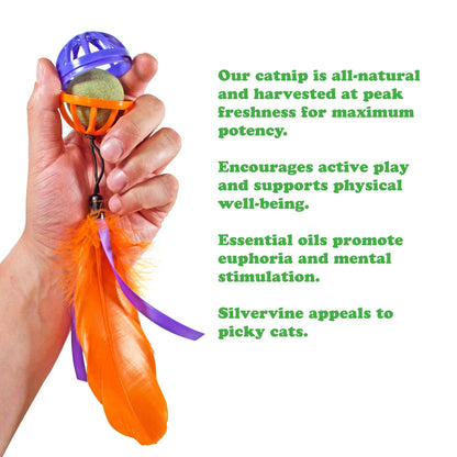 Whack n Roll Purrple Passion Catnip Ball /w Cage