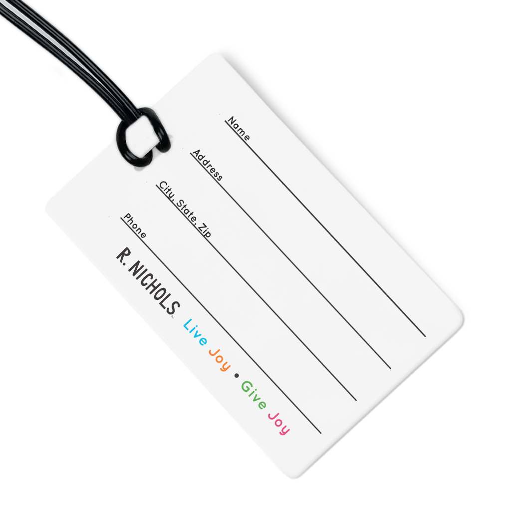 Cat on Chair Luggage Tag w/ Black Strap