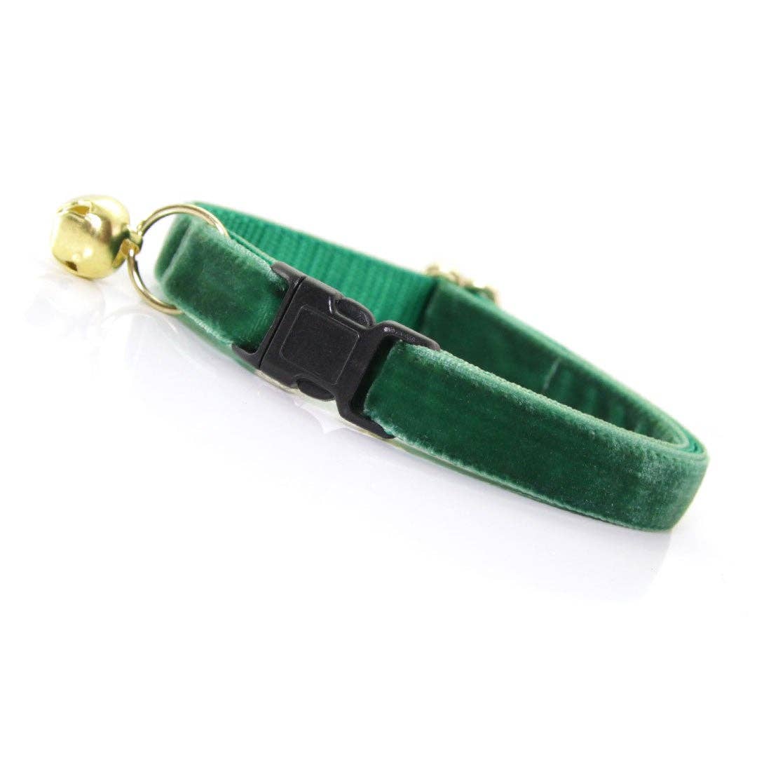 Velvet Hunter Green Dark Green Velvet Cat Collar Cool Cat Collective