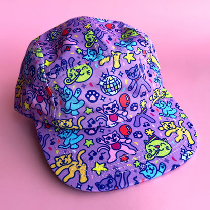 Wokeface - Hat - Disco Cats Pawty Pattern