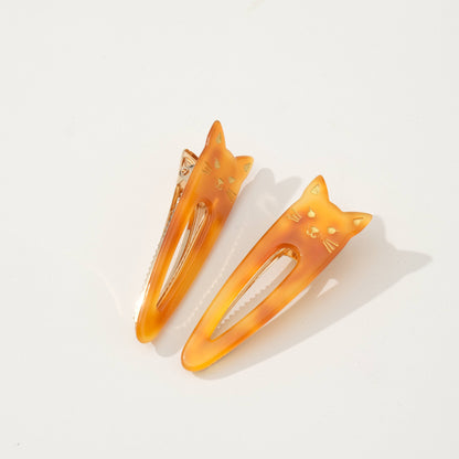Classic Pointed Cat Face Barrette Hair Clip (Set of 2)