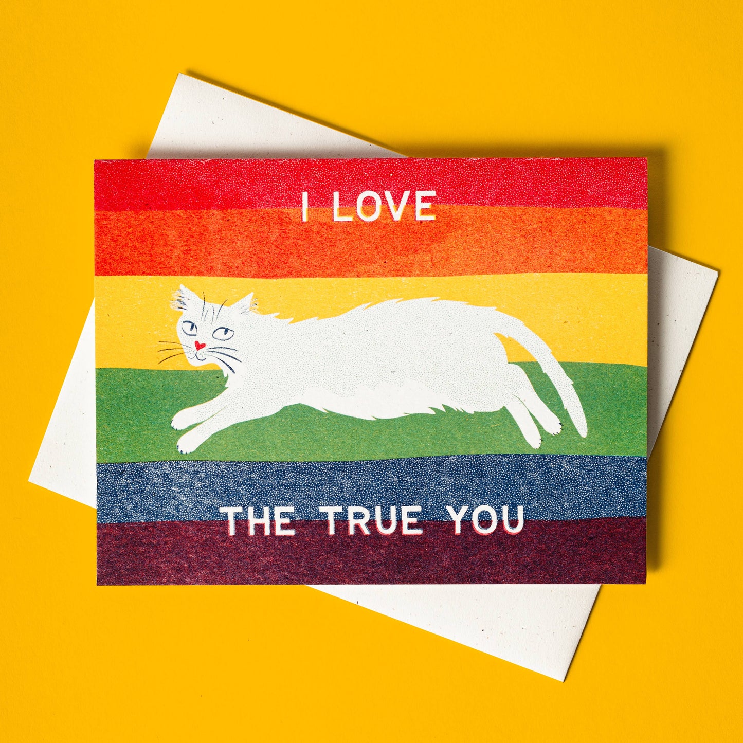 I Love The True You - Gay Pride Risograph Card