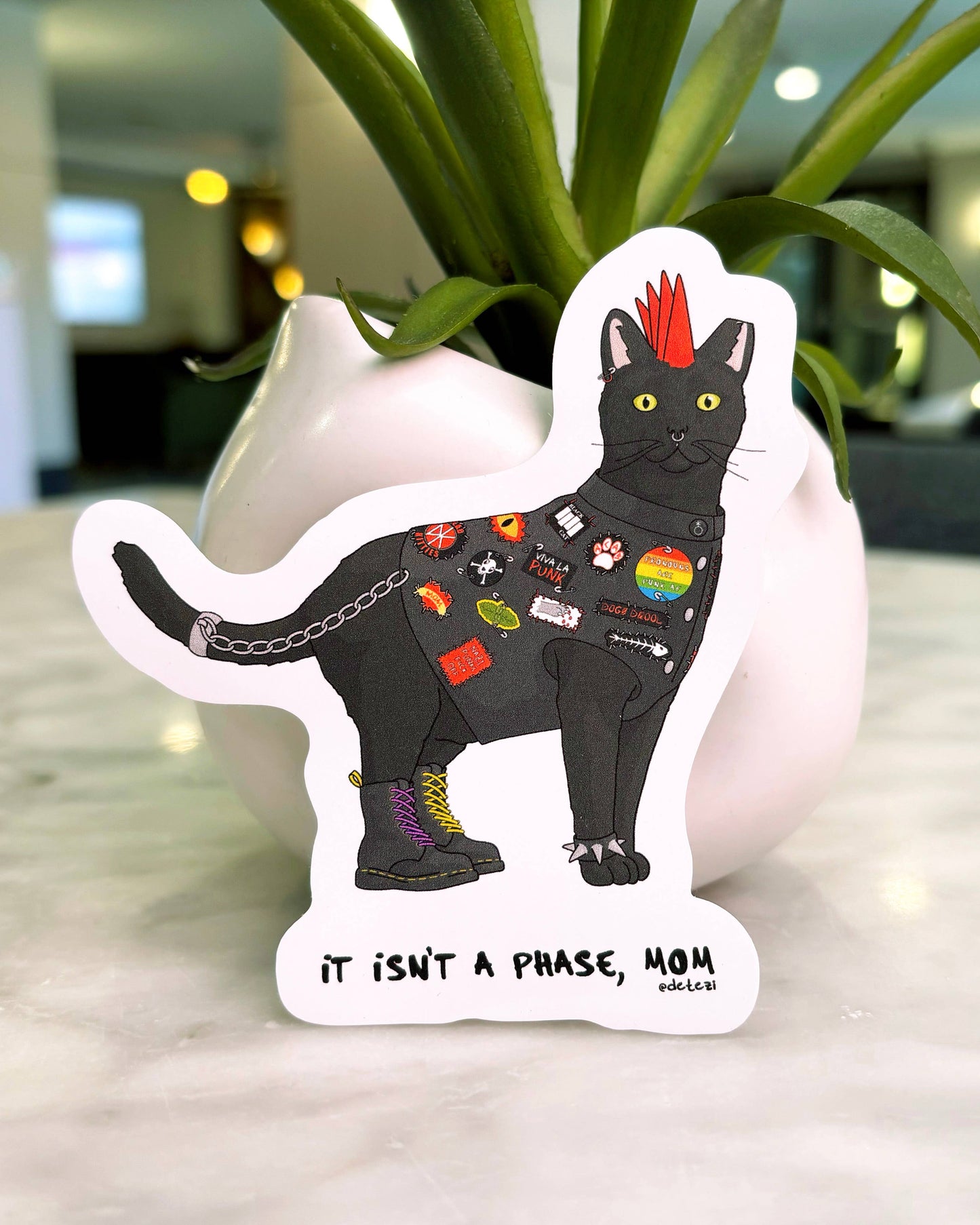Punk Cat Vinyl Sticker