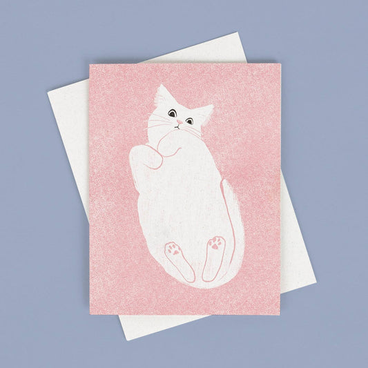 Cat on Glass Risograph Card