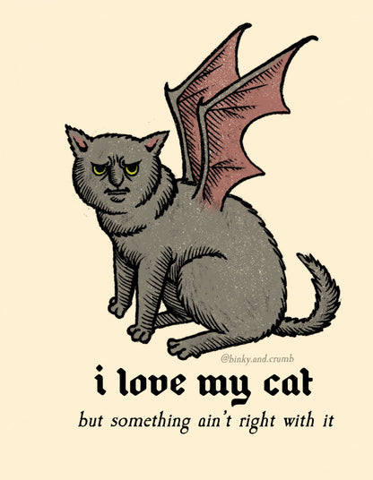 Ain't right cat. 3" matte, die-cut, vinyl sticker