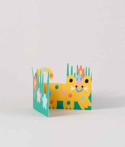 Wrap - 'Cat'  Fold Out Kid's Birthday Card