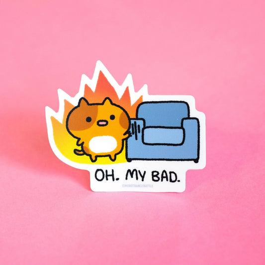 Oh. My. Bad. Sofa Cat Sticker