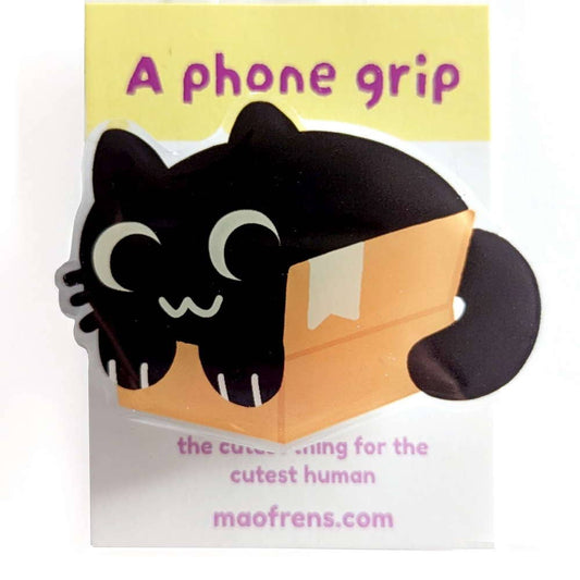 Maofriends - Phone Grip Black Cat Box