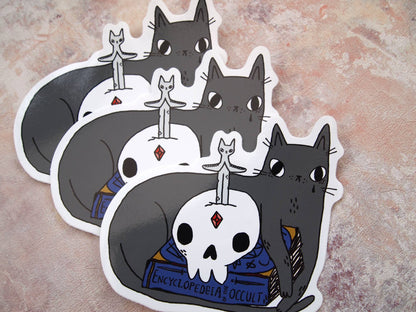 I LIKE CATS - Spooky black cat vinyl sticker, 10cm vinyl sticker