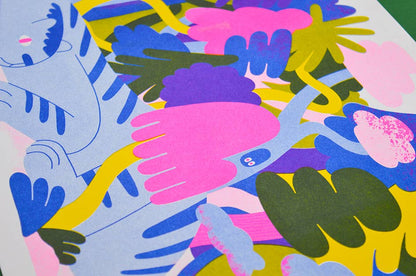 Jungle Cat A3 Risograph Print