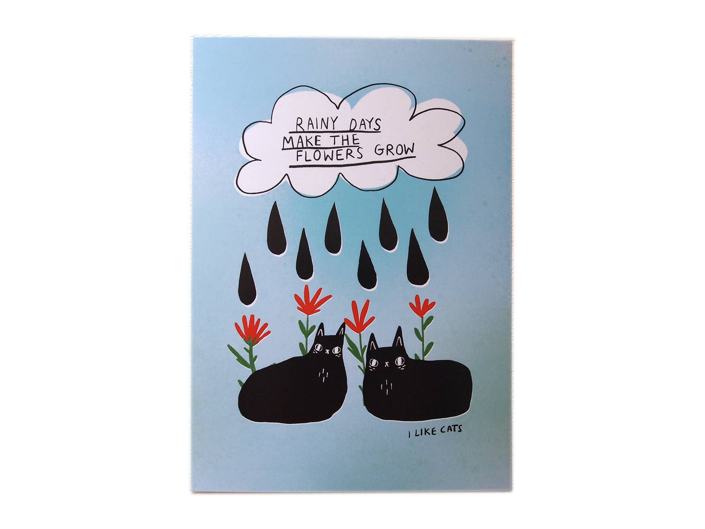 I LIKE CATS - Inspirational Quote and Black Cats Print