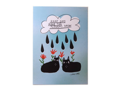 I LIKE CATS - Inspirational Quote and Black Cats Print