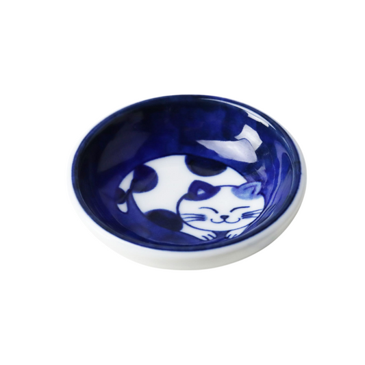 2.95"D Neko Tamazara Cat Design Sauce Dish JP (20/240)