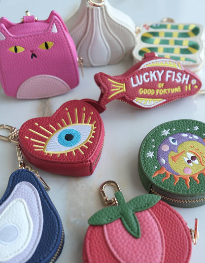 Coin Pouch Bag Charm | Pink Cat