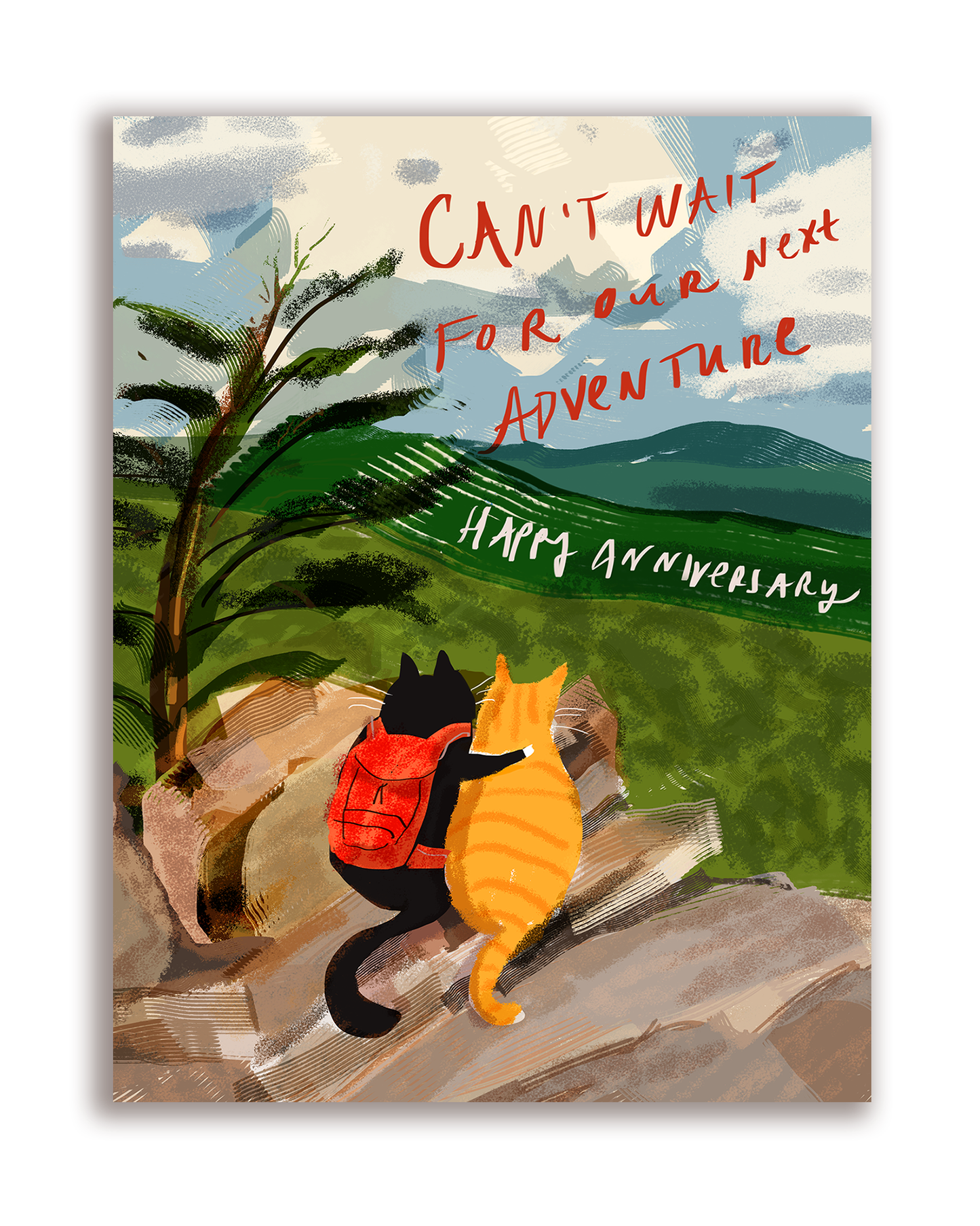 Happy Anniversary Card - Adventure Cats