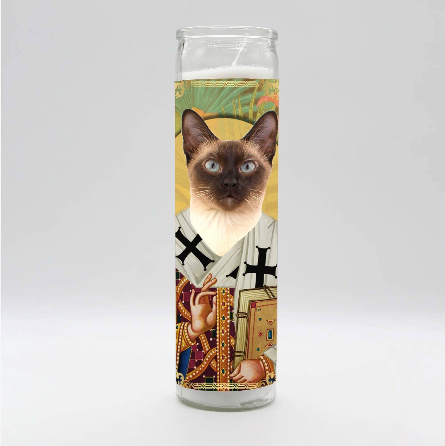 Saint Siamese Cat Candle