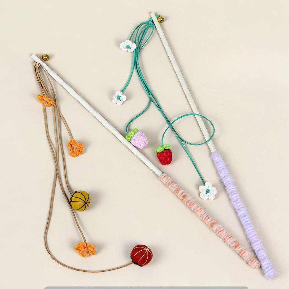Moo - Fruit Wand Cat Toy with Pom Teaser