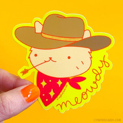 Meowdy Cowboy Cat Vinyl Sticker