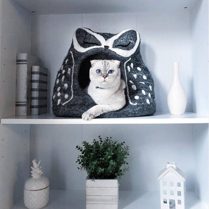 Karma Cat Inc. - Owl Wool Pet Cave: Grey