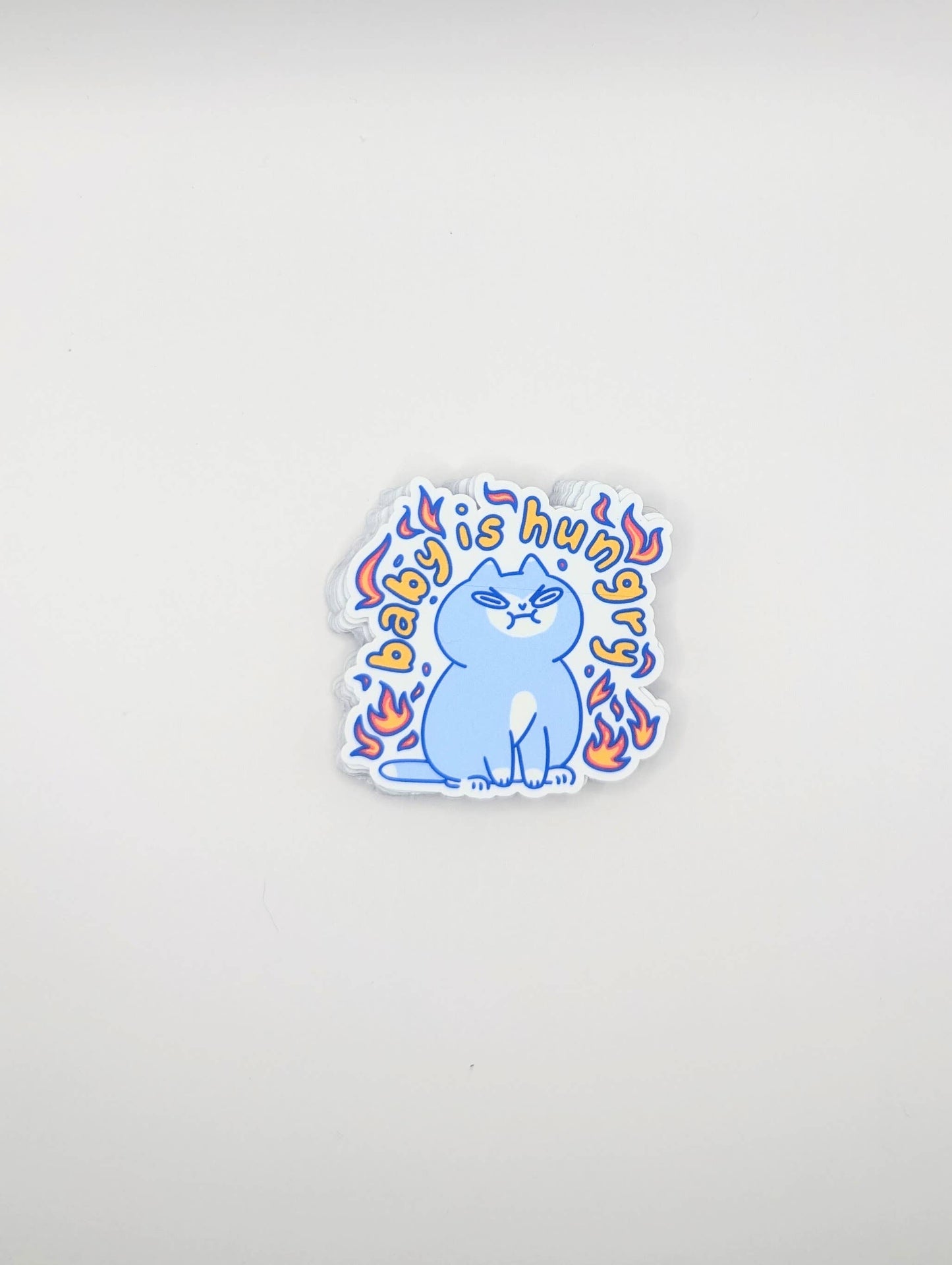 lauradzeng - "Baby Is Hungry" Cute Funny Cat Vinyl Sticker
