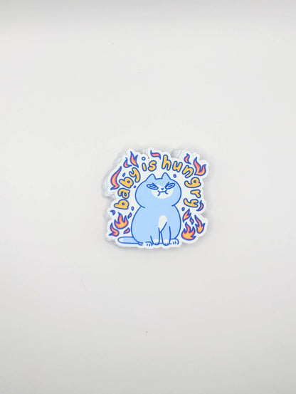lauradzeng - "Baby Is Hungry" Cute Funny Cat Vinyl Sticker