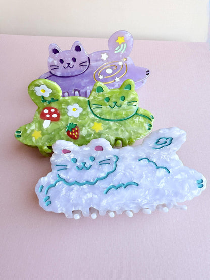 Mushroom Cat Hair Claw Clip