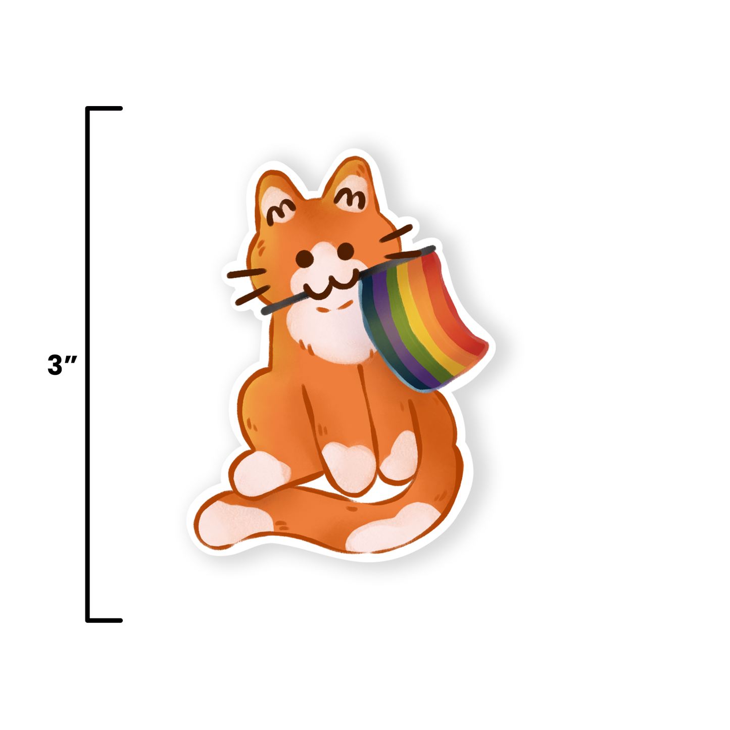Pride Flag Kitty Sticker