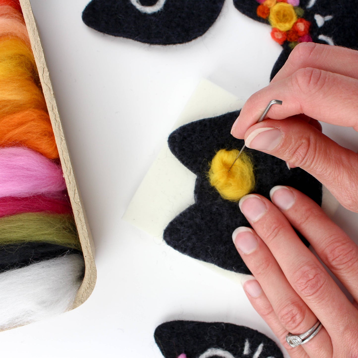 Mini Black Cats Felting Craft Kit 