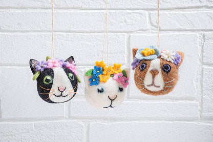 Cat Face Flower Ornament