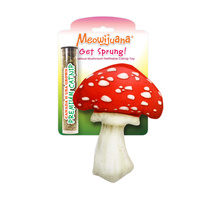 Get Sprung Mushroom Refillable Cat Toy