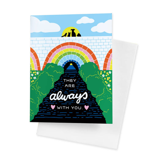 Rainbow Bridge Pet Loss A2 Single Greeting Card
