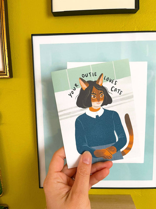 Miss Casey Cat blank card (Your Outie Loves Cats)