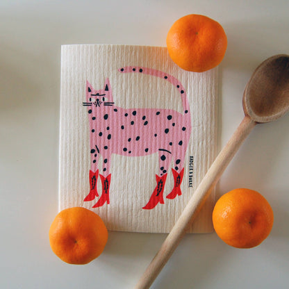 Cowboy Kitty Swedish Sponge Cloth / Reusable Paper Towel
