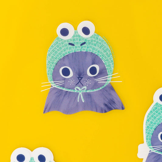 Frog Hat Cat Sticker