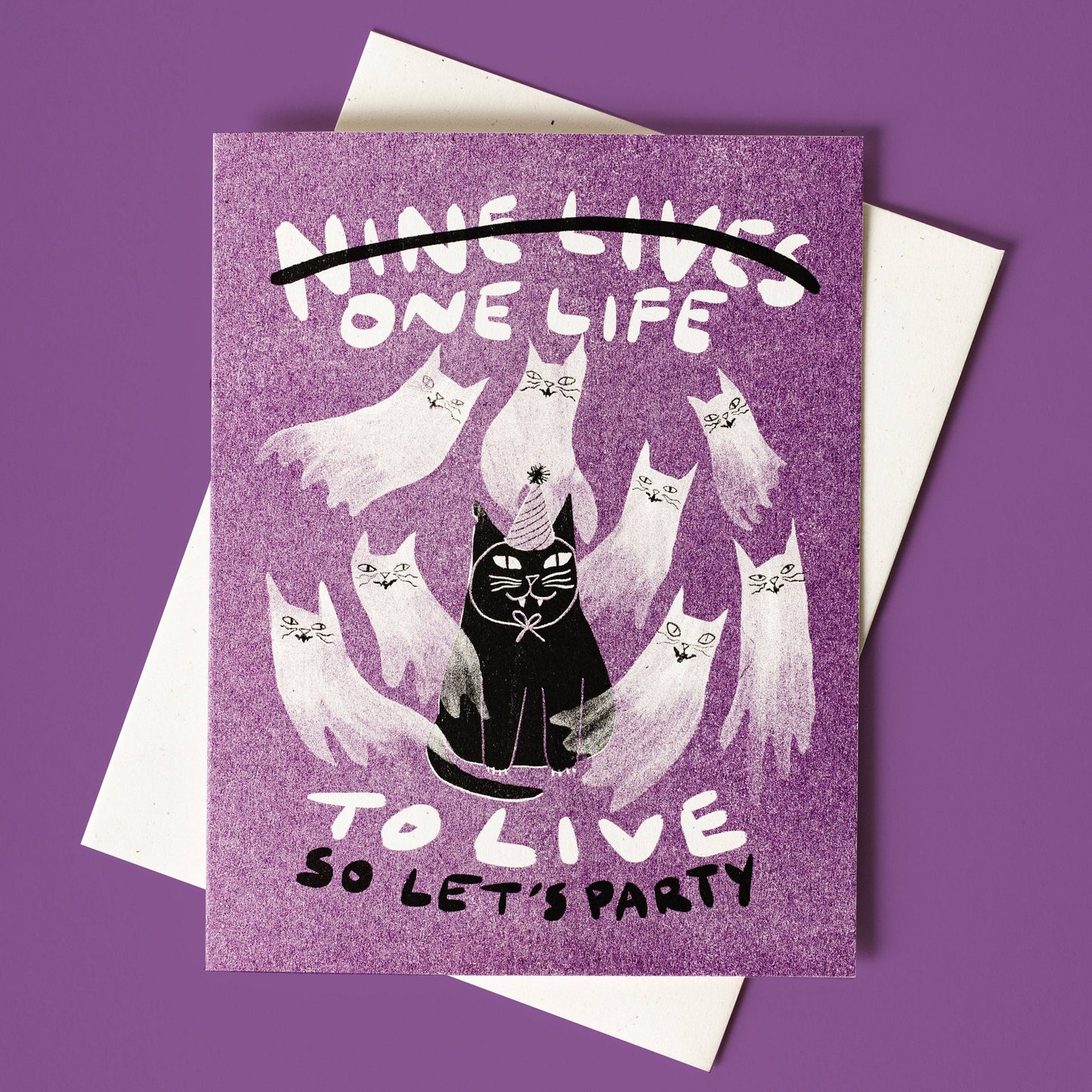 Nine Lives/One Life - Risograph Card