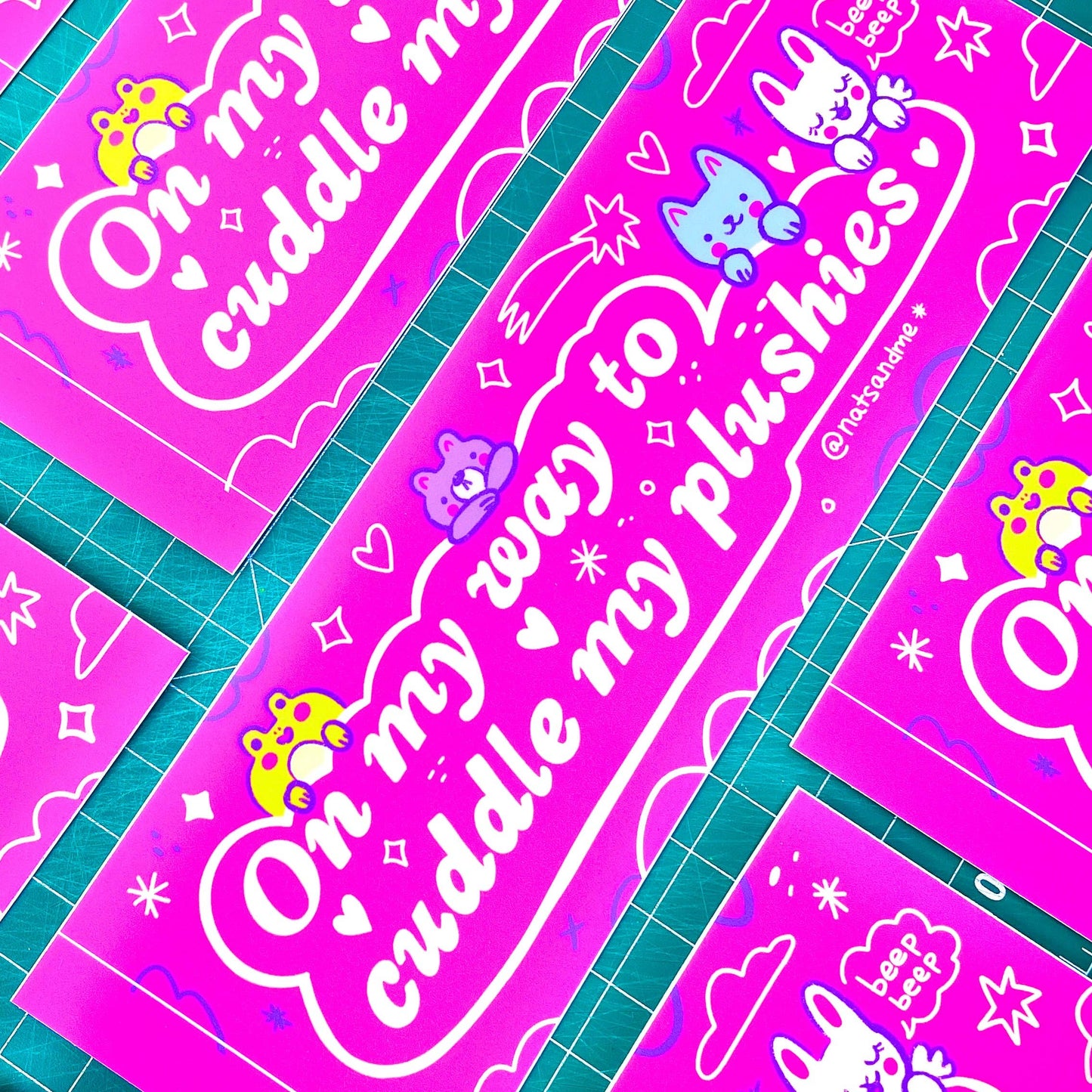 Omw to cuddle my plushies ✷ Bumper Sticker ✷