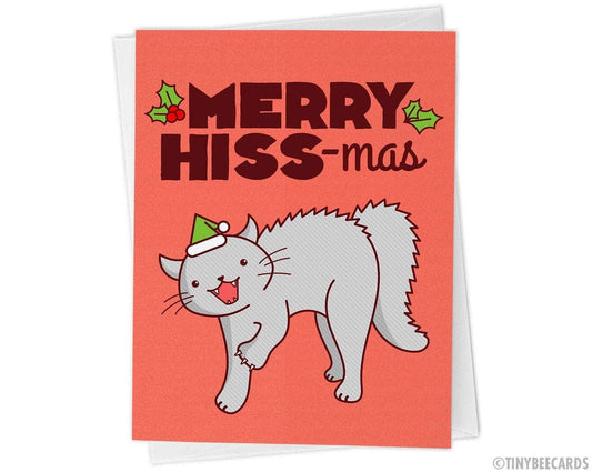 Cat Christmas Card "Merry HISS-mas!"