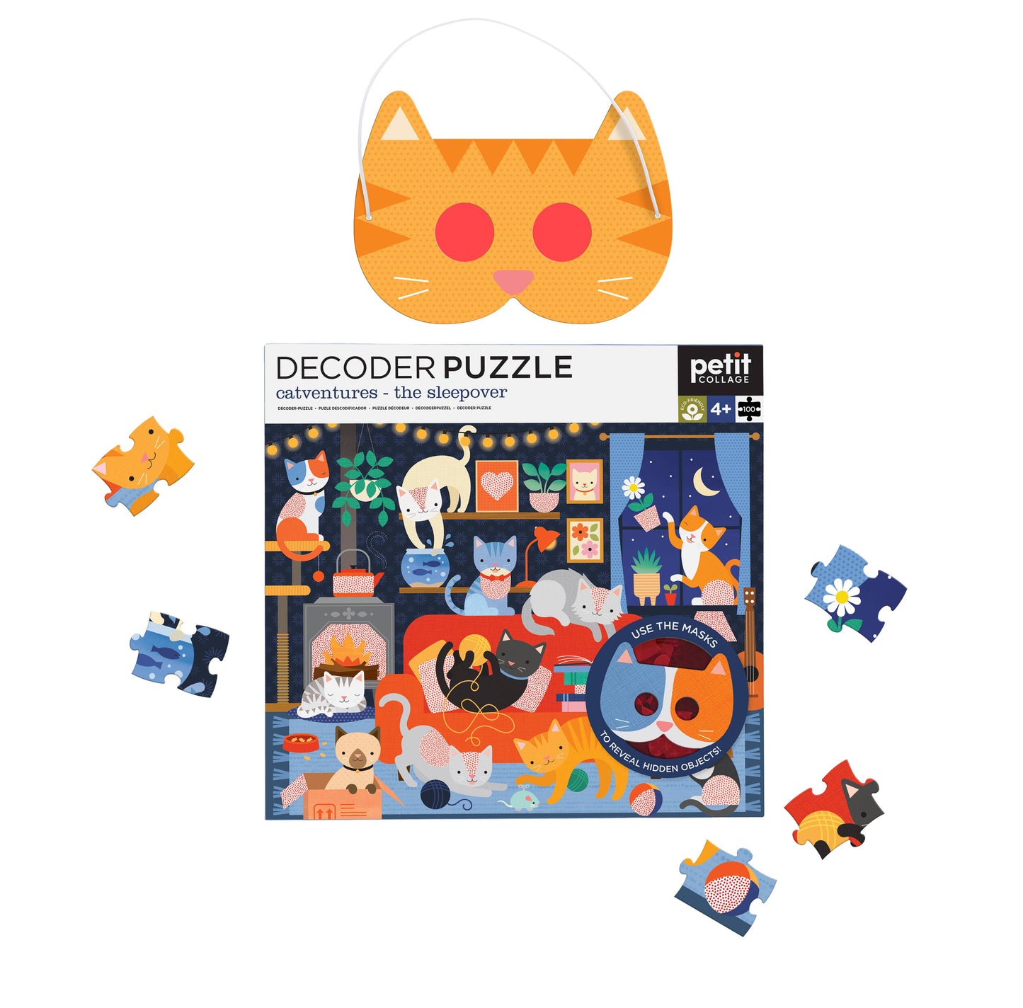 Chronicle Books - Catventures - The Sleepover: 100-Piece Decoder Puzzle