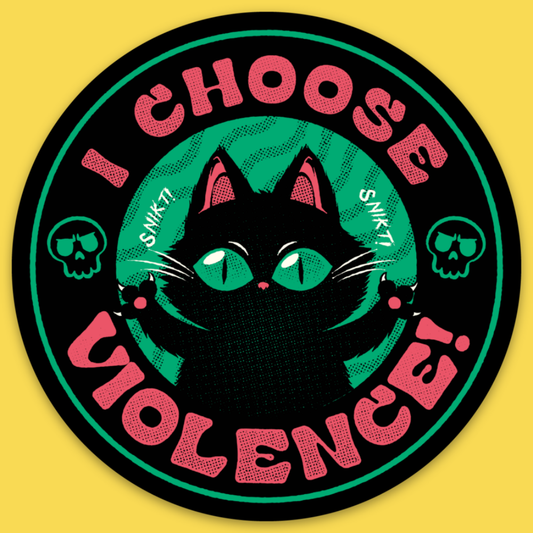 'I Choose Violence (Cat)' Sticker