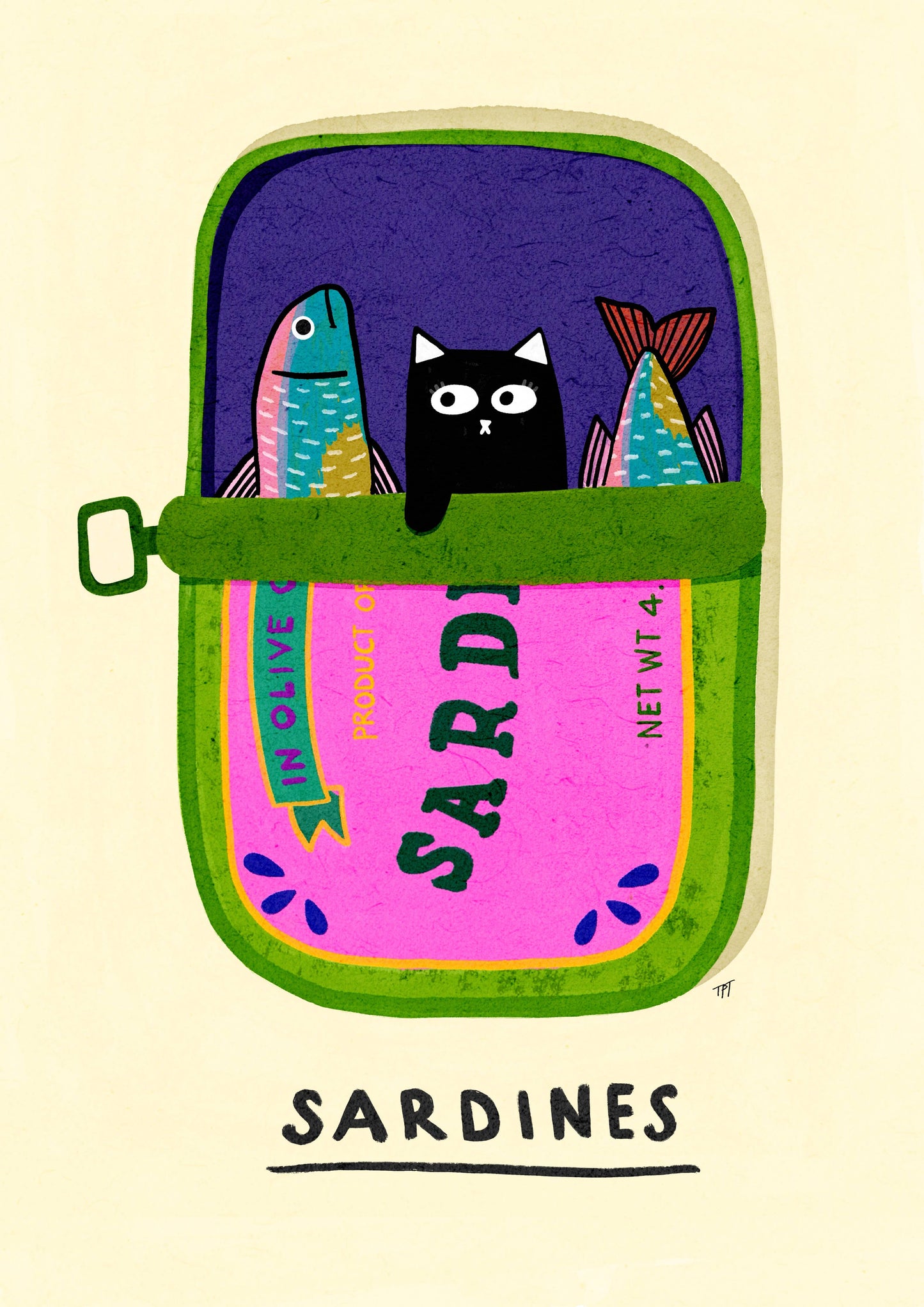 Kitty Sardines Print