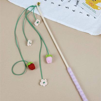 Moo - Fruit Wand Cat Toy with Pom Teaser