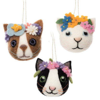 Cat Face Flower Ornament