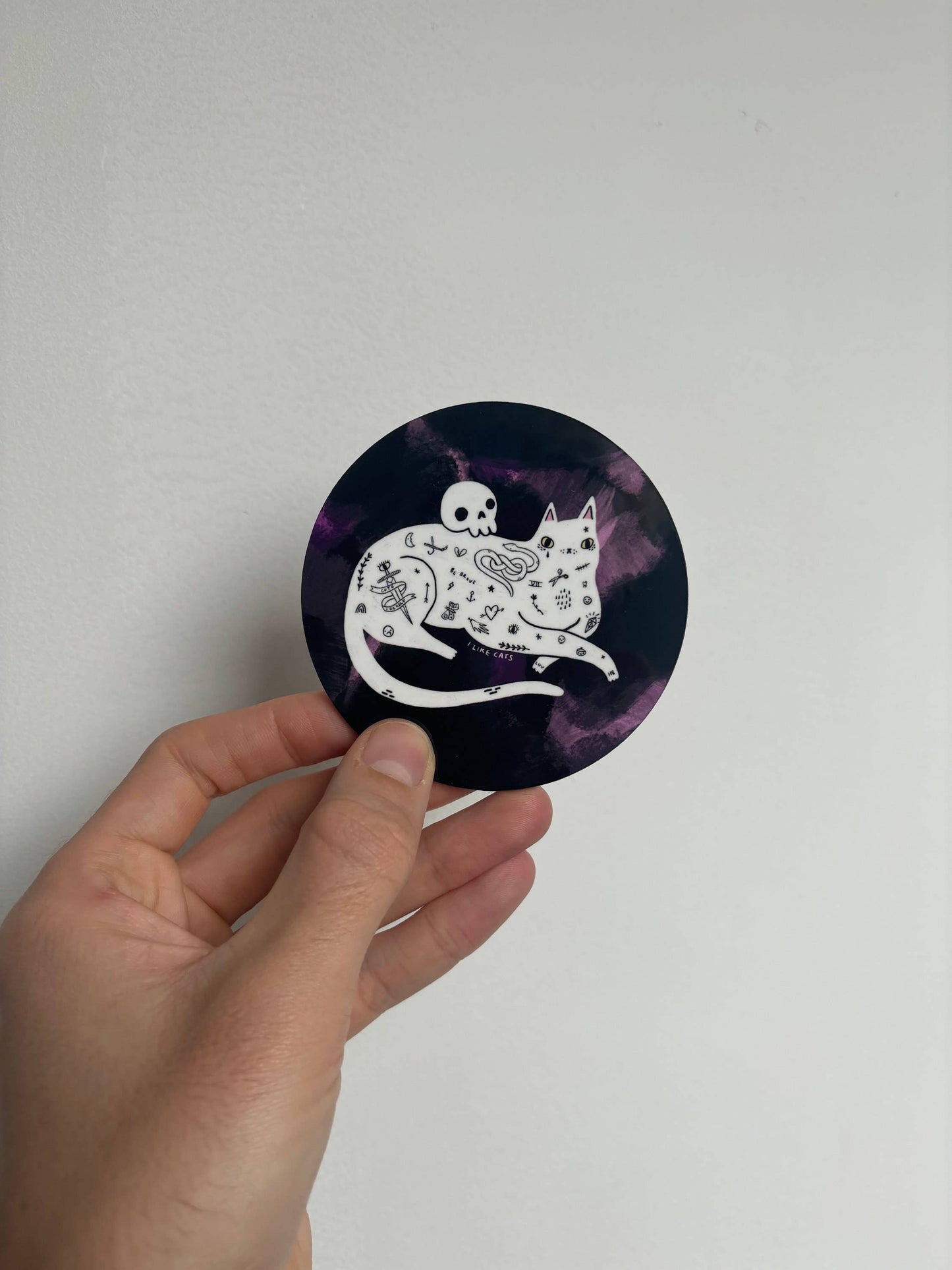 I LIKE CATS - Tattoo Cat Art Drinks Coaster