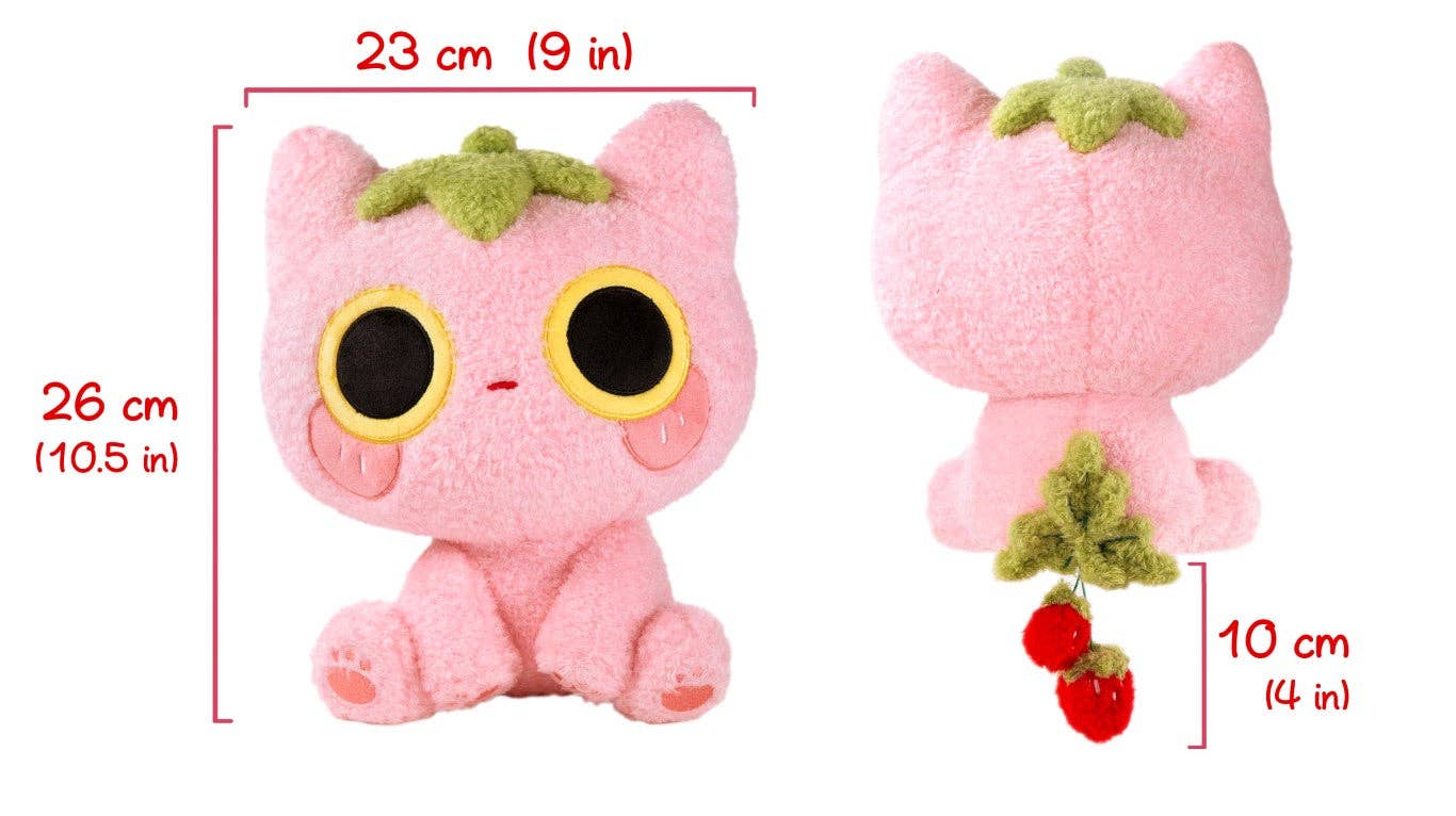 MikouArt - Strawmi – Strawberry Cat Plush Toy