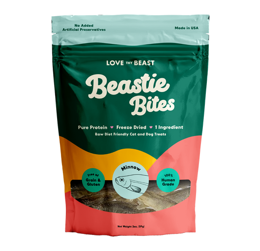 LoveThyBeast - Freeze-Dried Minnows Dog & Cat Treat, 2-oz bag 