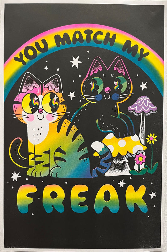 You Match My Freak risograph print