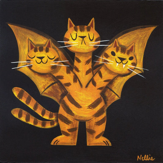 Kitten Ghidorah print by Nellie Le