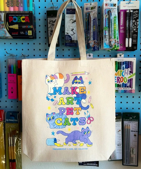 Make Art, Pet Cats canvas tote bag