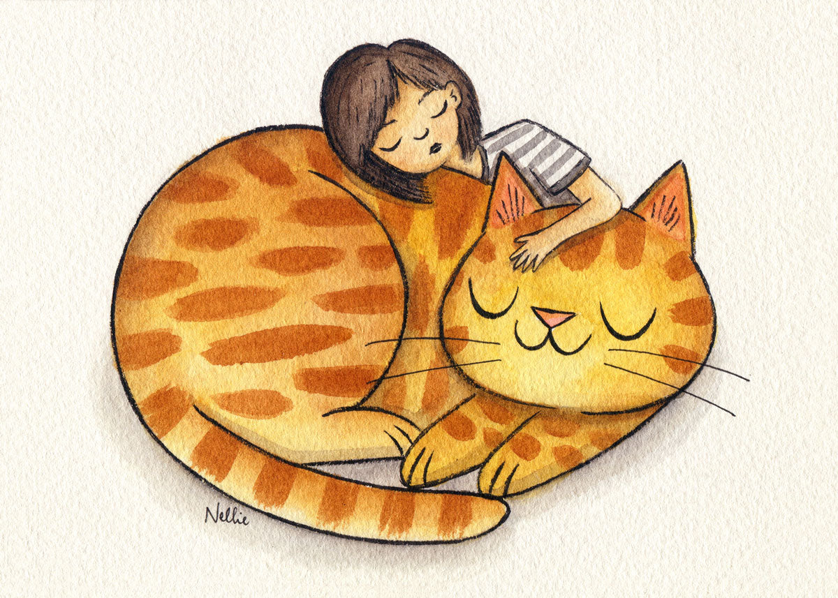 “Girl and Her Cat" by Nellie Le